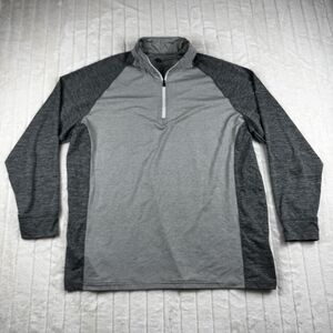 Onward Reserve Performance 1/4 Zip Pull-over Men's L White Gray Stripes Stretch